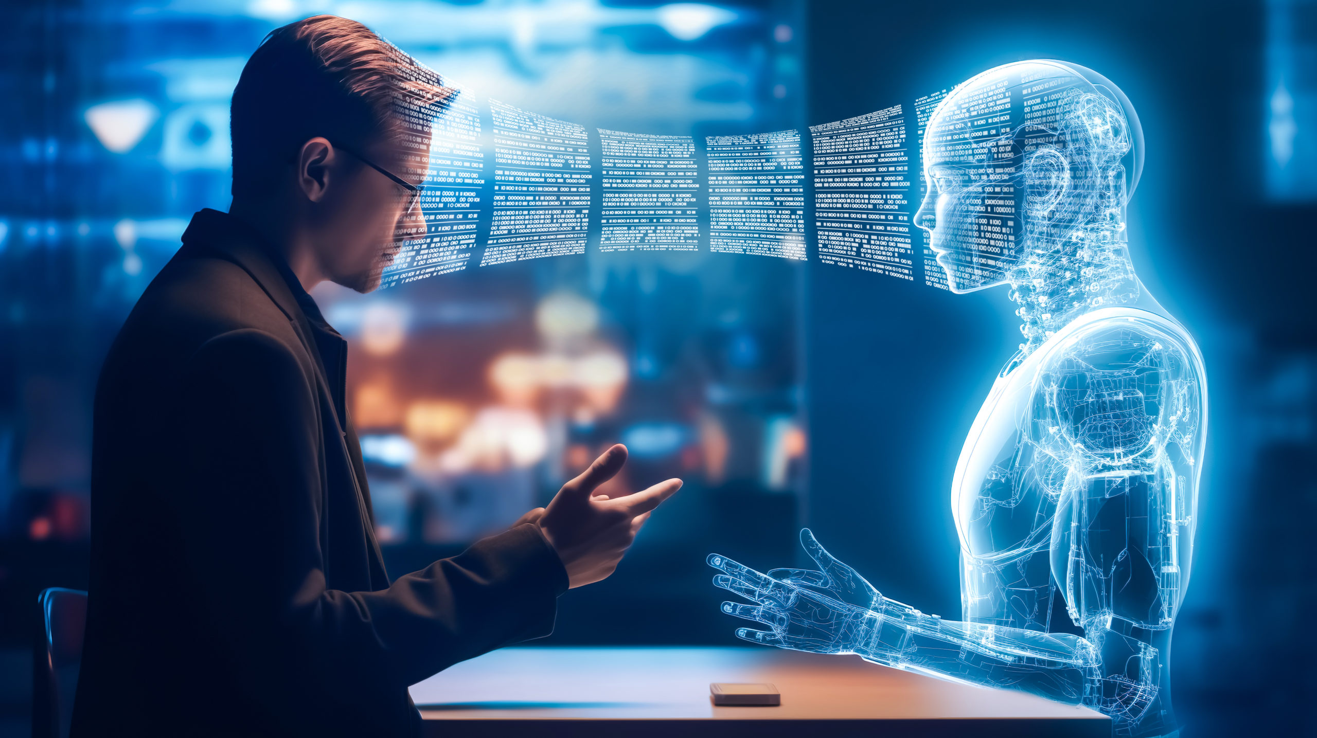 人間とコンピュータのコミュニケーションのイメージ